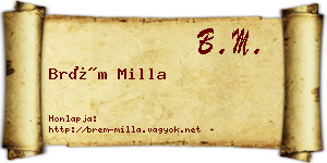 Brém Milla névjegykártya
